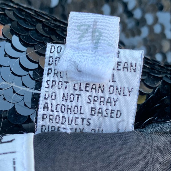 Vintage 80s Black Sequined Silk Peplum Blazer Formal Holiday Jacket Oleg Cassini - Picture 14 of 14